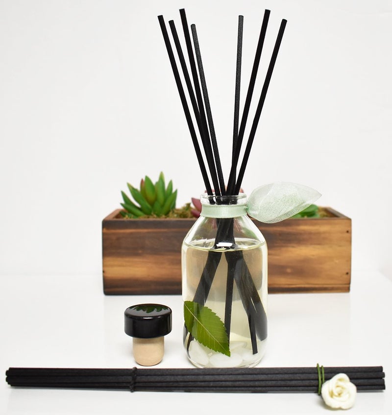 LOVSPA Reed Diffuser Set, Zen White Tea & Ginger Scented Oil Diffuser with Sticks, Home Fragrance Accessories for Bathroom Shelf Decor, Aroma Diffusers for Home or Office Desk, USA Made - Image 3
